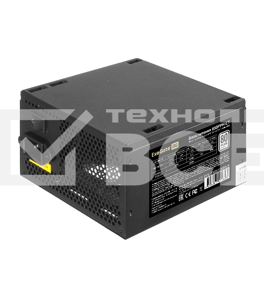 Блок питания ExeGate 650PPH-LT-S-OEM (EX282046RUS-OEM-S), 650Вт, 80 PLUS, 120мм, черный