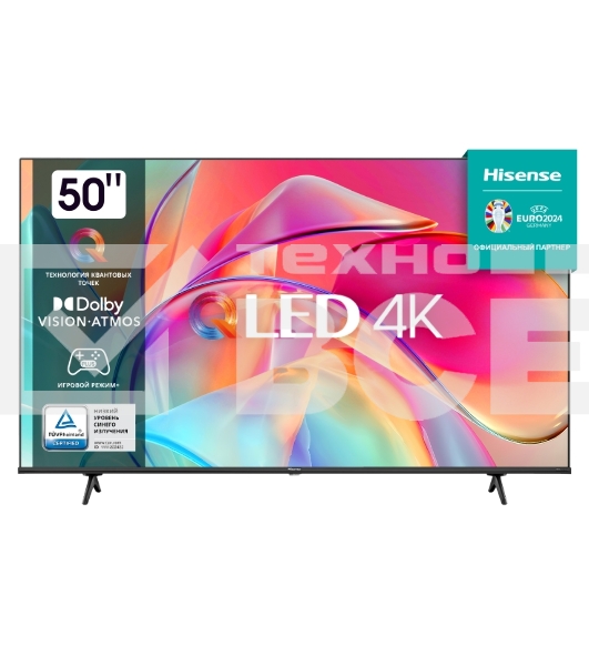 Телевизор Hisense 50' 50E7KQ черный QLED UHD 60Hz Smart