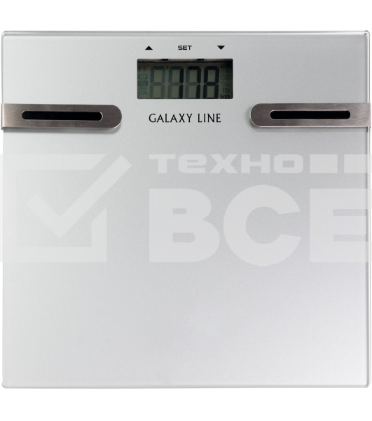 Весы напольные многофункциональные Galaxy Line GL 4855, серый, электронные, элемент питания типа «ААА» 2 шт в комплекте, сверхточная электронная система, платформа из высокопрочного стекла, жидкокристаллический дисплей, максимально допустимый вес 150 кг, 