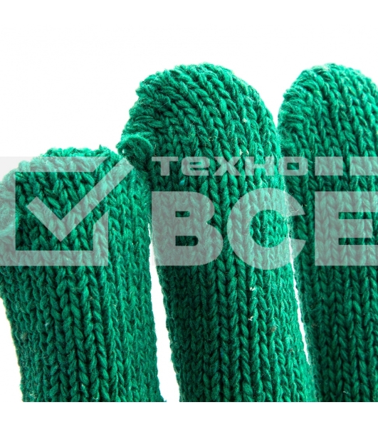 Перчатки трикотажные усиленные, гелевое ПВХ-покрытие, 7 класс, зеленые, Россия Сибртех