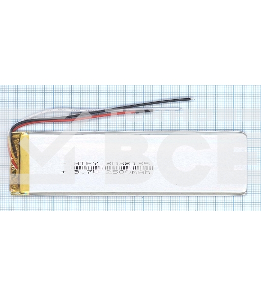 Аккумулятор Li-Pol (батарея) 3*38*135мм 3pin 3.7V/2500mAh