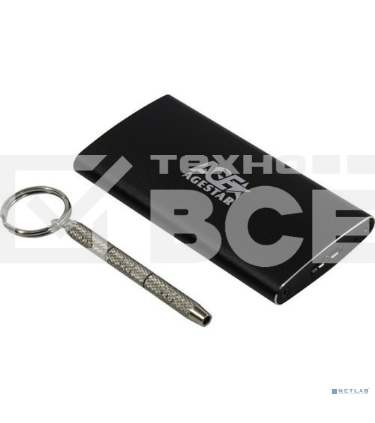 Внешний корпус mSATA AgeStar 3UBMS2 (BLACK), алюминий, черный USB 3.0