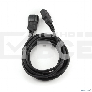 Кабель питания сист.блок-монитор Cablexpert PC-189-VDE-5M, 5м, C13-C14, VDE, 10А, Сечение провода: 0,75 мм2, черный, с заземлением