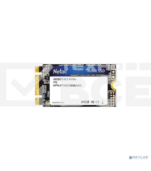 Накопитель SSD Netac N930ES, 256GB, PCIe 3.0 x2, M.2 2242, NVMe, R/W 1650/1500