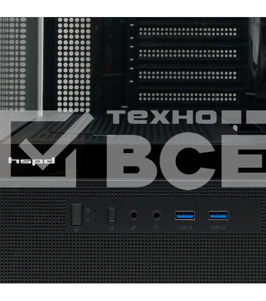 Компьютерный корпус HSPD F710, Panoramic Mid Tower, черный, TG, 0.5 SPCC, 3x120мм ARGb E-ATX, ATX, mATX, mITX 185/395/270мм 2x2.5