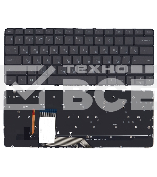 Клавиатура для ноутбука HP Spectre X360 13-4000 черная с подсветкой