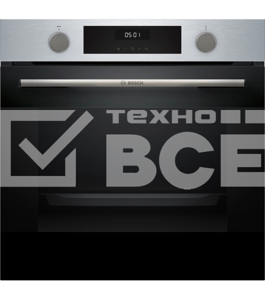 Духовой шкаф электрический Bosch HJA737BR0 Serie 4, 60 см, 76 л,нержавеющая сталь, Auto Pilot 10, 3D Hotair,класс энергоэффективности А, 7 режимов, LCD-дисплей, галогенное освещение, самоочистка EcoClean,проволочные направляющие