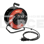 Удлинитель силовой КГ на катушке 4 гнезда Rexant с/з, 30 м, 3х2,5 мм², IP44 с выключателем, c защитными крышками, металлическая катушка, фото 1