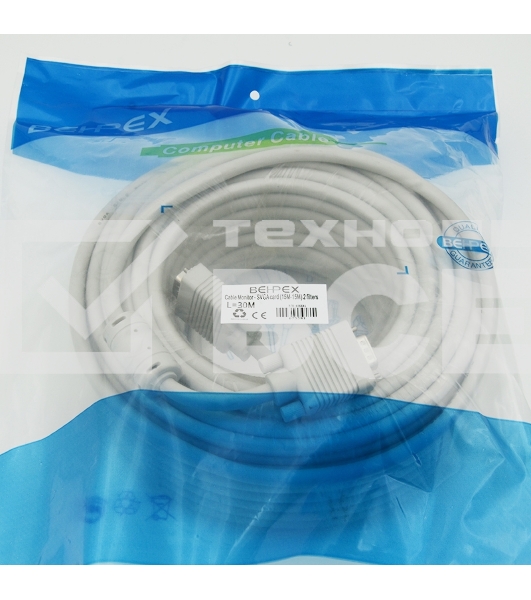 Кабель VGA DB15 (m)/DB15 (m) 30м феррит.кольца (CABLE30)