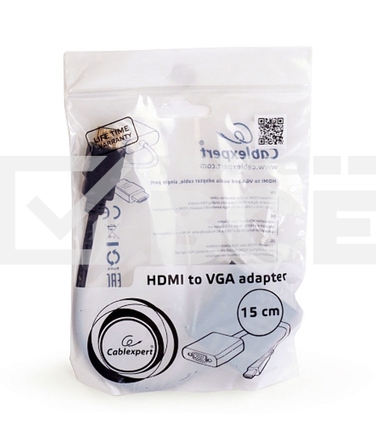 Переходник Gembird-Cablexpert Переходник HDMI-VGA, 19M/15F (A-HDMI-VGA-03)