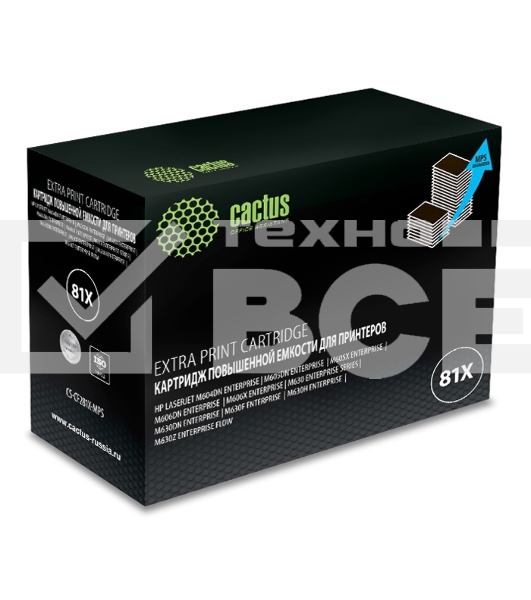 Картридж лазерный Cactus CS-CF281X-MPS черный (30000 стр.) для HP LJ Ent M630/M605dn/M606dn/M605x