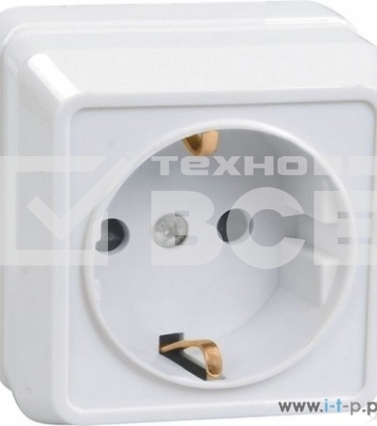 Розетка Iek ERO11-K01-16-DC РС20-3-ОБ 1местн. c з/к 16А откр.уст. ОКТАВА (белый)
