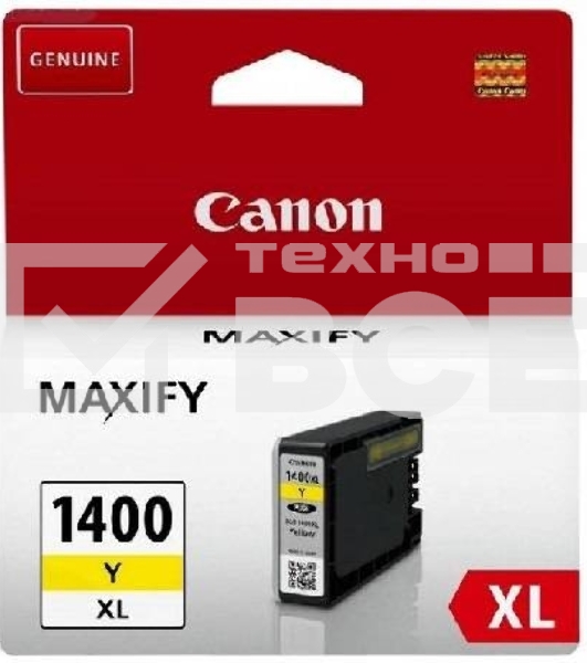 Картридж струйный CANON PGI-1400XL желтый (935 стр. 12 мл) для Canon MAXIFY МВ2040/2340/2740