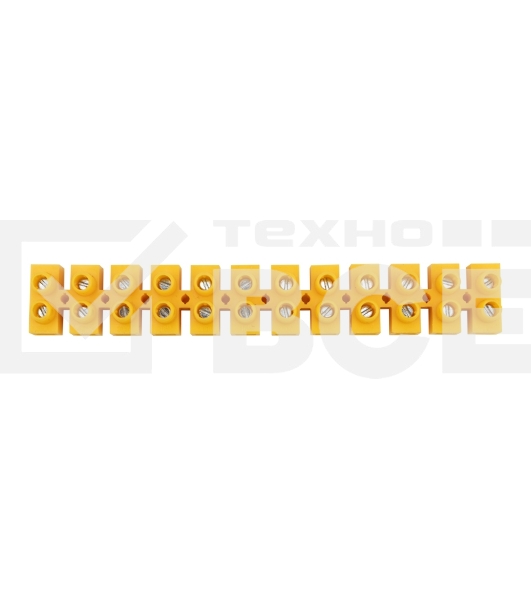 Клеммная винтовая колодка KВ-16 6-16, ток 30 A, полиэтилен желтый Rexant (10 шт./уп.)