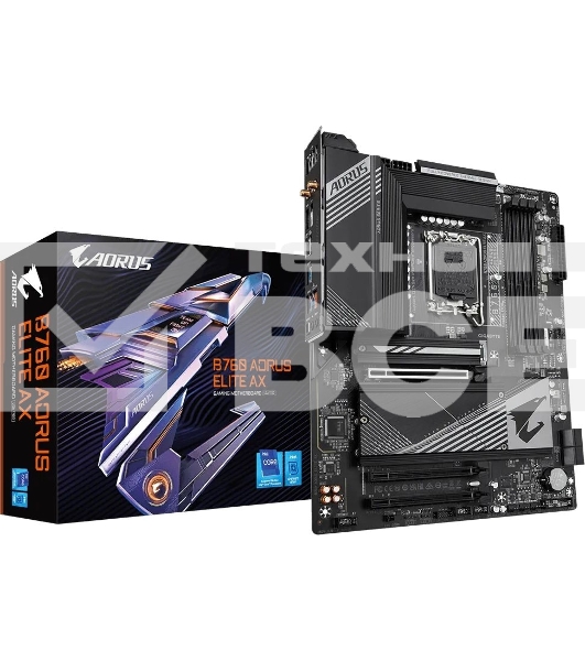 Материнская плата Gigabyte B760 AORUS ELITE AX Soc-1700 Intel B760 4xDDR5 ATX AC`97 8ch(7.1) 2.5Gg RAID+HDMI+DP