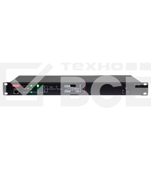 Автоматический ввод резерва ELEMY RACK ATS, 1U, 220В, 16А, OLED, Ethernet, in (2) C20, out (1) C19 (9) C13