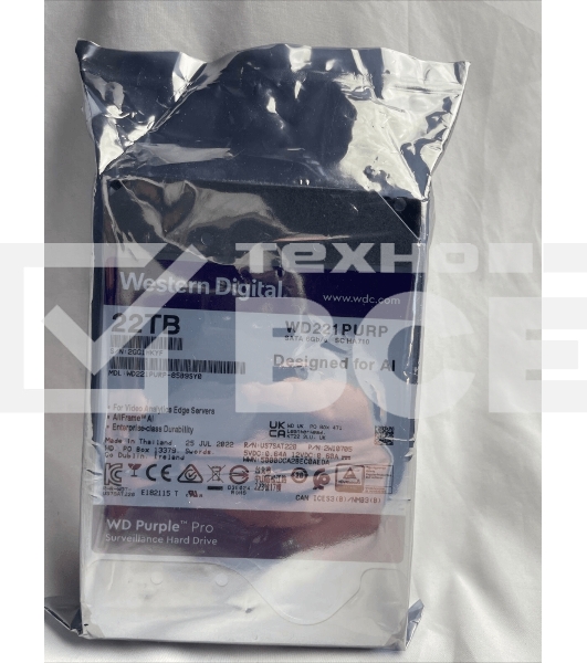 Жесткий диск Western Digital Purple PRO WD221PURP 22TB 3.5