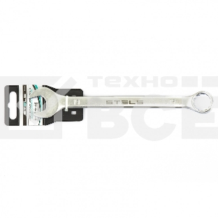 Ключ комбинированный, 19 мм, CrV, матовый хром Stels