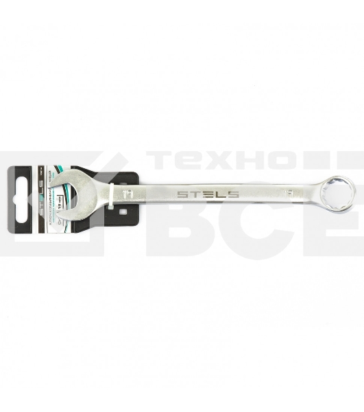 Ключ комбинированный, 19 мм, CrV, матовый хром Stels