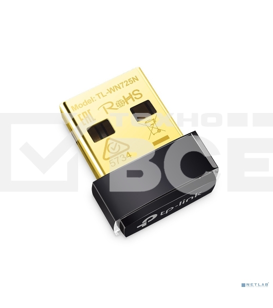 Сетевой адаптер TP-Link SOHO TL-WN725N Беспроводной USB Нано адаптер 150 Мбит/с стандарта N c кнопкой QSS(Realtec)