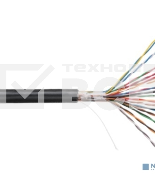 Кабель витая пара Rexant U/UTP, cat.5e, PE, 16PR, 24AWG, OUTDOOR, SOLID, черный, 305м