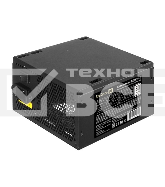 Блок питания ExeGate 800PPH-LT Box (EX292152RUS-S), 800Вт, 80 PLUS, 120мм, черный