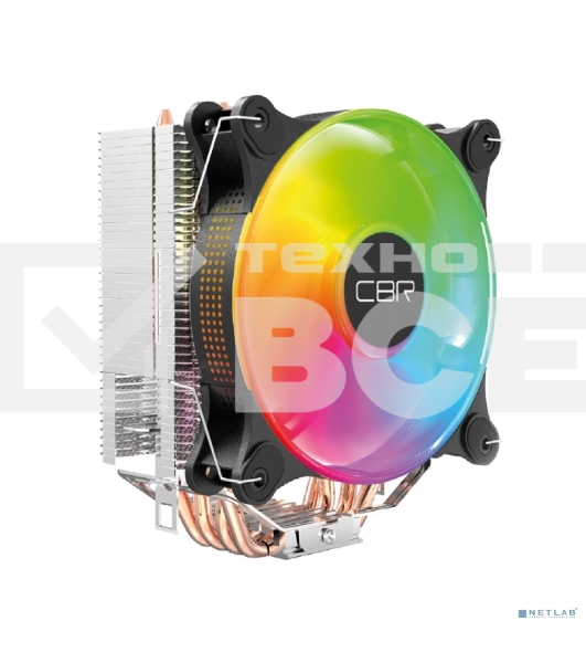 Кулер для процессора CBR CBR-CC-4180-ARGB-PWM черный/серебристый 120мм алюминий+медь, 2300RPM 34db 4-pin 180W