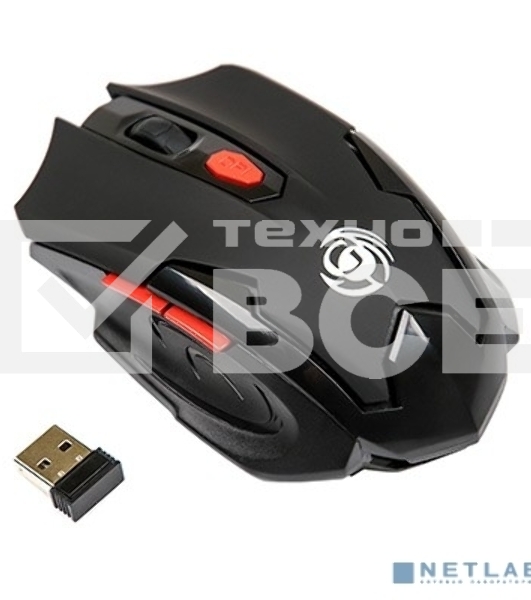 Мышь беспроводная Dialog Gan-Kata MRGK-10U черный, 1600 dpi, радиоканал, USB, кнопки - 6