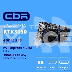 Видеокарта CBR RTX 3050 8Gb GDDR6, 128bit, 1552-1777Mhz, 3 DP + HDMI 2.1, 130W, Ret VGA-STX3050-8G-RTL-4VO Видео выходы 3-DP + 1-HDMI 2.1, фото4