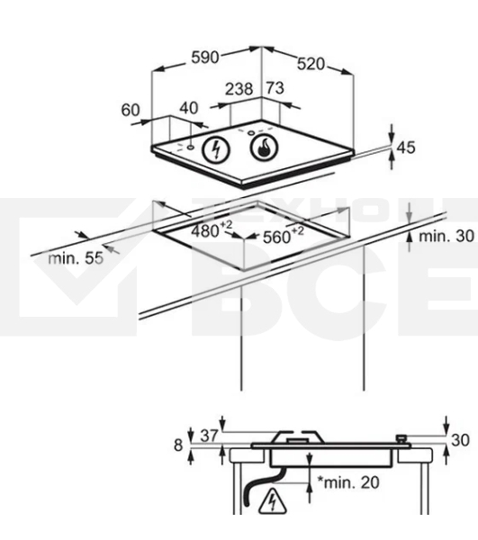 Газовая варочная поверхность ELECTROLUX KGG64362S газ на стекле, 2 чугунных держателя, газконтроль варочной поверхности, интегрированный автоподжиг варочной поверхности, конфорки: Конфорка ускоренного нагрева, средней мощности, Конфорка ускоренного нагрева, средней мощности, WOK конфорка, Конфорка ускоренного нагрева, стандартной мощности,
