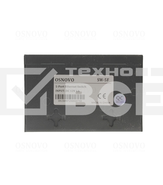Коммутатор Osnovo SW-5F 5x100 Мбит/с неуправляемый