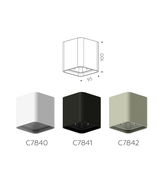 Корпус светильника C7840 SWH белый песок 95*95*H100mm MR16 GU5.3