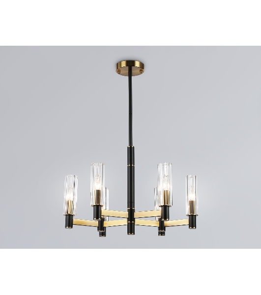 Люстра Ambrella light LH55511/6 BK/BS/CL черный/латунь/прозрачный E14*6 max 40W D570*760