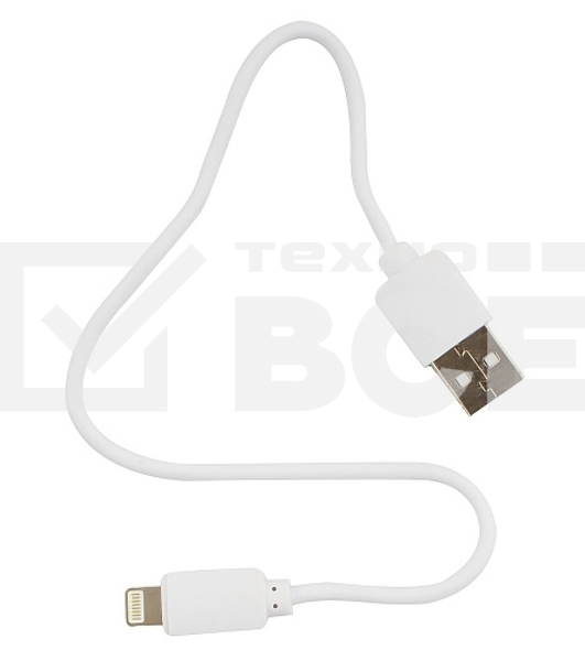 Кабель USB Гарнизон GCC-USB2-AP2-0.3M-W AM/Lightning, для iPhone5/6/7, IPod, IPad, 0.3м, белый, пакет