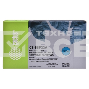 Картридж струйный Cactus CS-B3P22A №727 черный матовый (130 мл) для HP DJ T920/T1500/T2530