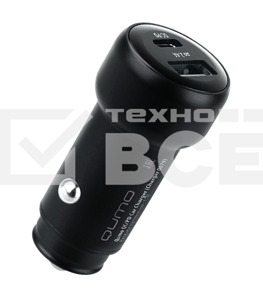 Автомобильное зарядное устройство Qumo PD (Charger 0080), Type C, черный