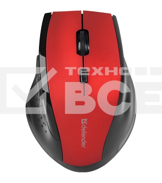 Мышь беспроводная Defender Accura MM-365 красный, 1600 dpi, радиоканал, USB, кнопки - 6