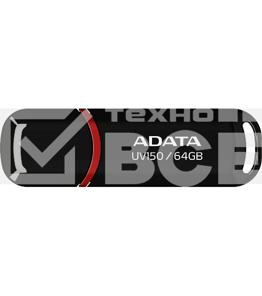 Флешка USB ADATA UV150 (AUV150-64G-RBK), 64Gb, USB 3.0, R/W 100/40, черный