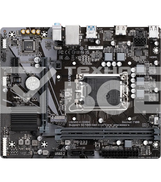 Материнская плата Gigabyte H610M K DDR4 V2.0, LGA 1700, Intel H610, 2xDDR4, 2xSATA, 1xM.2, 1xPCIe 4.0 x16, 1xPCIe x1, 1xHDMI, 1x 1Gb LAN, 2xUSB-A 3.2 Gen 1, 4xUSB-A 2.0, 3x 3.5 мм, 7.1, mATX