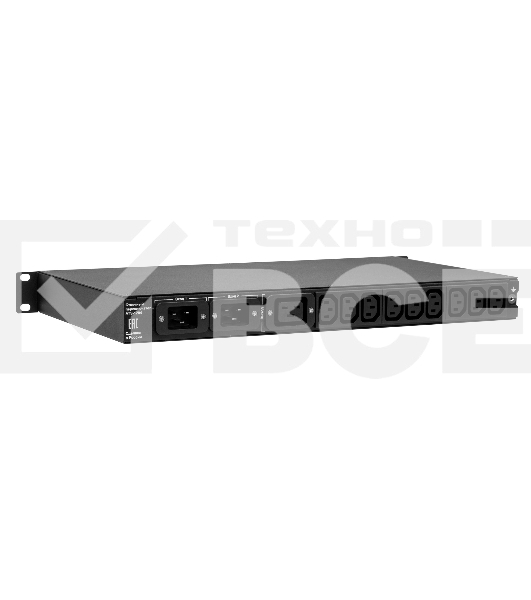 Автоматический ввод резерва ELEMY RACK ATS, 1U, 220В, 16А, OLED, Ethernet, in (2) C20, out (1) C19 (9) C13