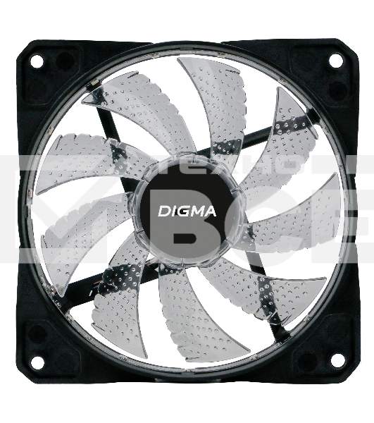 Вентилятор для корпуса Digma DFAN-FRGB2 черный, 120 мм, 1200 об/мин, 23 дБ, 4 pin