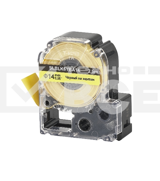 Кассета с лентой S'OK by Sakura Printing BLK6YBA14 для Epson, черный на желтом, φ14мм/2.5м