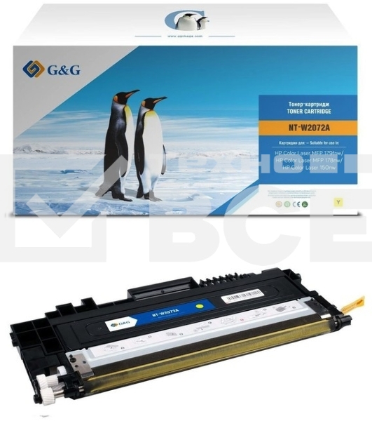 Картридж лазерный G&G GG-W2072A желтый (700стр.) для HP Color Laser MFP 179fnw/178nw/150nw
