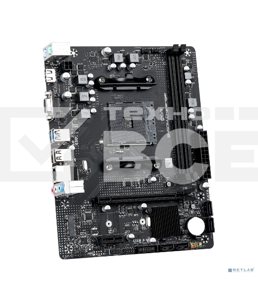Материнская плата CBR B450M Challenger, AM4, AMD B450, 2xDDR4, 4xSATA, 1xM.2, 1xPCIe 3.0 x16, 1xPCIe x1, 1xHDMI, 1xVGA, 1x1Gb LAN, 2xUSB 2.0, 2xUSB 3.2 Gen 1, 3x3.5 мм, 7.1, mATX