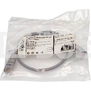 Патч-корд Suprlan 10-0141 UTP RJ-45 вил.-вилка RJ-45 кат.5E 0.5м серый LSZH 24AWG