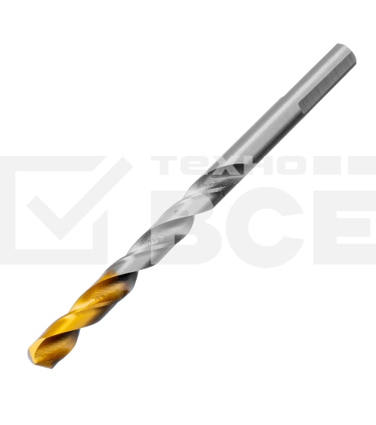 Сверло спиральное по металлу 7,0 x 109мм, Р6М5, Golden Tip Denzel
