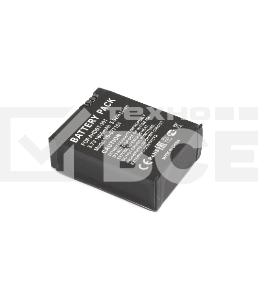 Аккумуляторная батарея для видеокамеры GoPro Hero 3 (AHDBT-301) 3,7V 1600mAh Li-ion