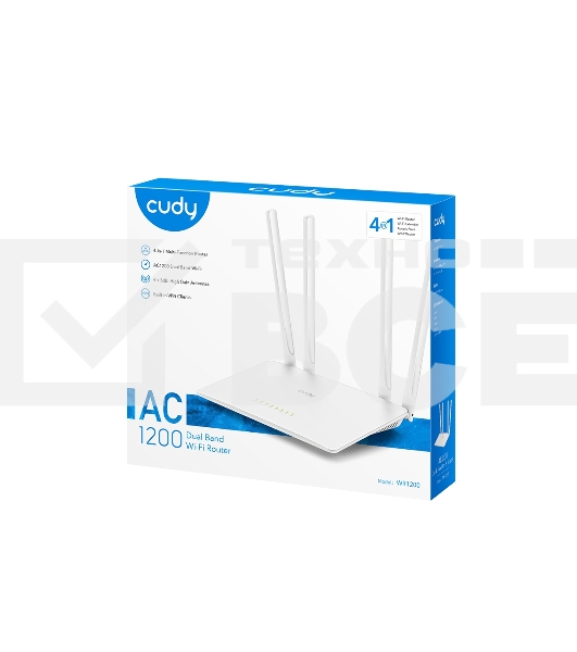 Роутер беспроводной Cudy WR1200 AC1200 10/100BASE-TX белый