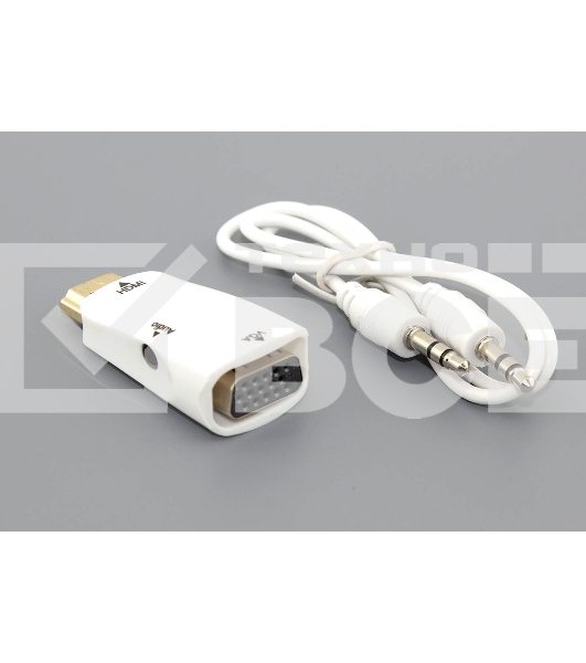 Переходник HDMI на VGA c аудио белый