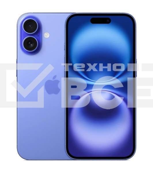 Смартфон Apple iPhone 16, 8/128Gb, ультрамарин